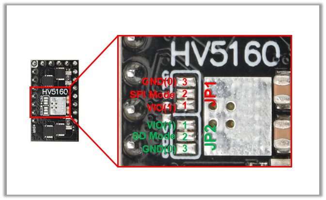 HV5160 solder jumper config